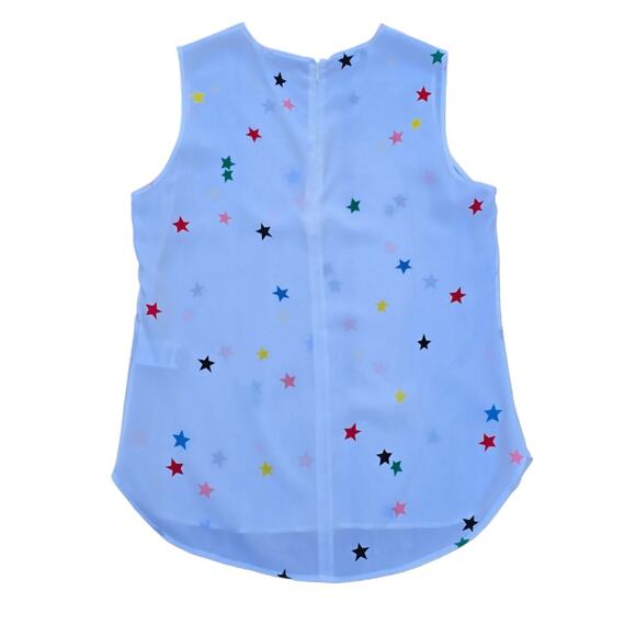 Equipment Lyle Silk Top White Star Print Sleeveless Blouse Size S Multicolor - Picture 8 of 9